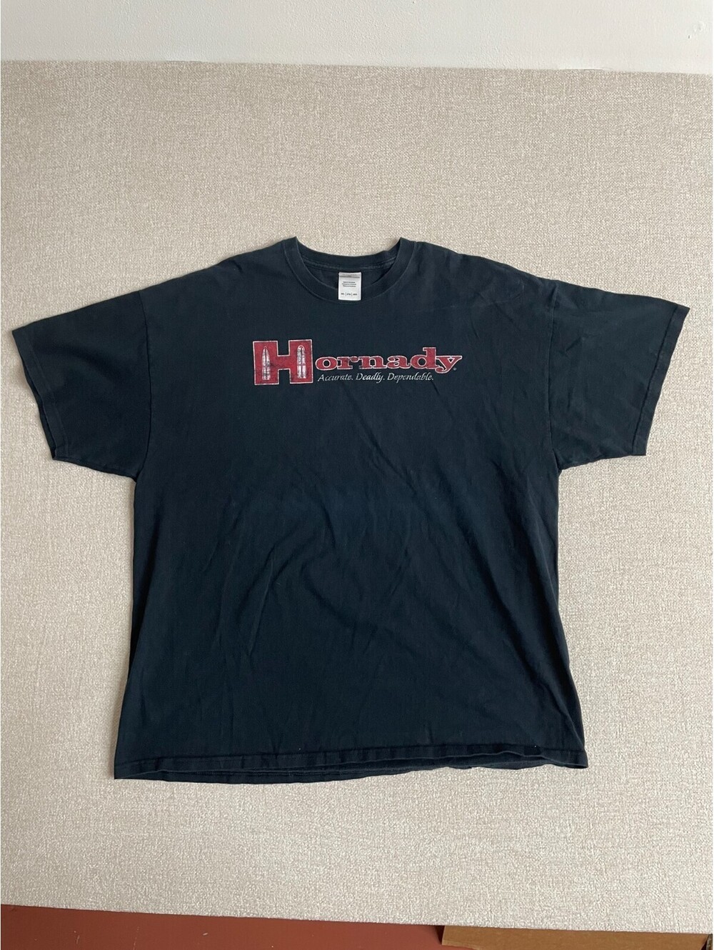 Hornady Accurate Deadly Dependable Graphic T-Shirt Black Size 2XL Ammo Outdoor